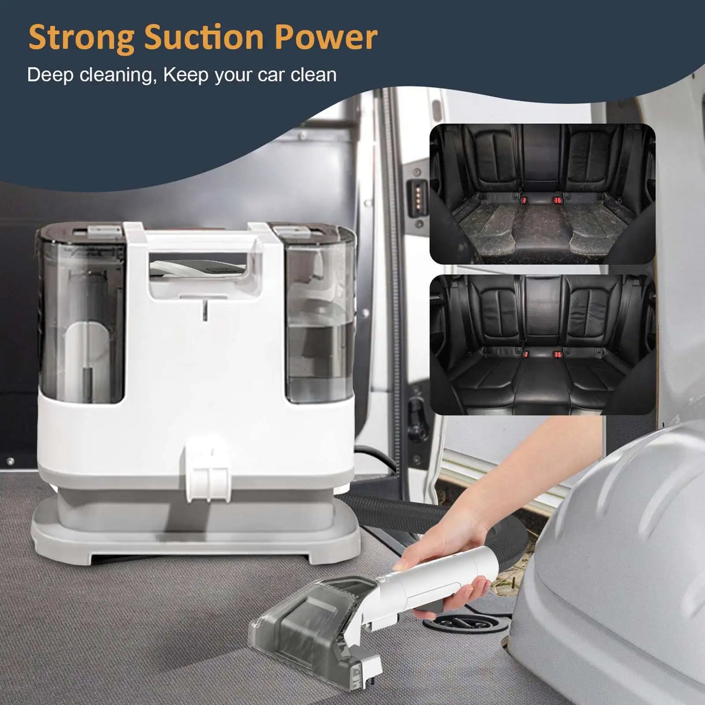 Odkurzacz piorący do tapicerki 9kPa – spryskiwanie i odsysanie 🧼