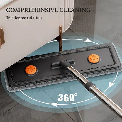 Mop płaski JOYBOS 33 cm z wiadrem – system 2w1 mokre & suche czyszczenie