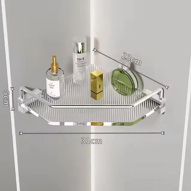 Akrylowa półka łazienkowa narożna – złota / srebrna