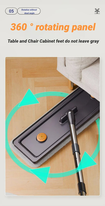 Mop płaski JOYBOS 33 cm z wiadrem – system 2w1 mokre & suche czyszczenie