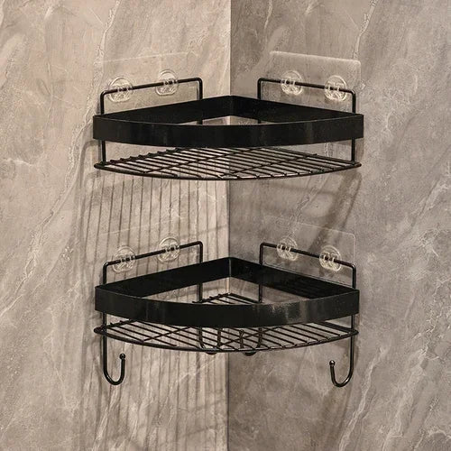 Złota półka łazienkowa narożna – bez wiercenia