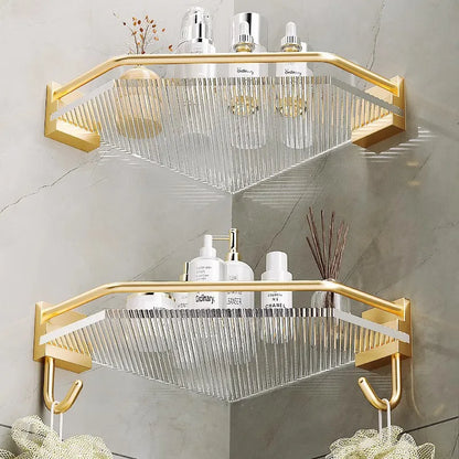 Akrylowa półka łazienkowa narożna – złota / srebrna