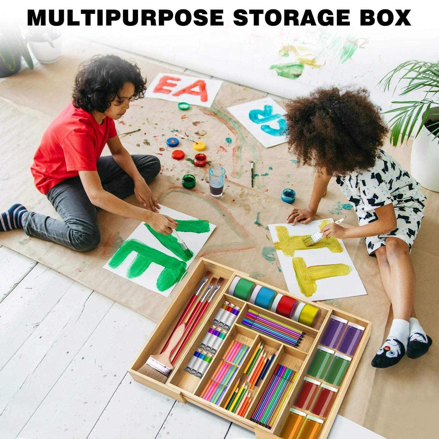 Rozsuwany organizer do szuflady z bambusa – 8 przegród