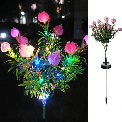 Solarna lampa ogrodowa Gardenia 42 LED – dekoracyjny kwiat wodoodporny