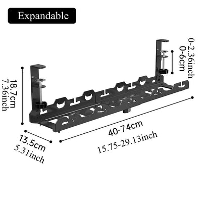 Teleskopowa półka pod biurko – organizer na kable bez wiercenia