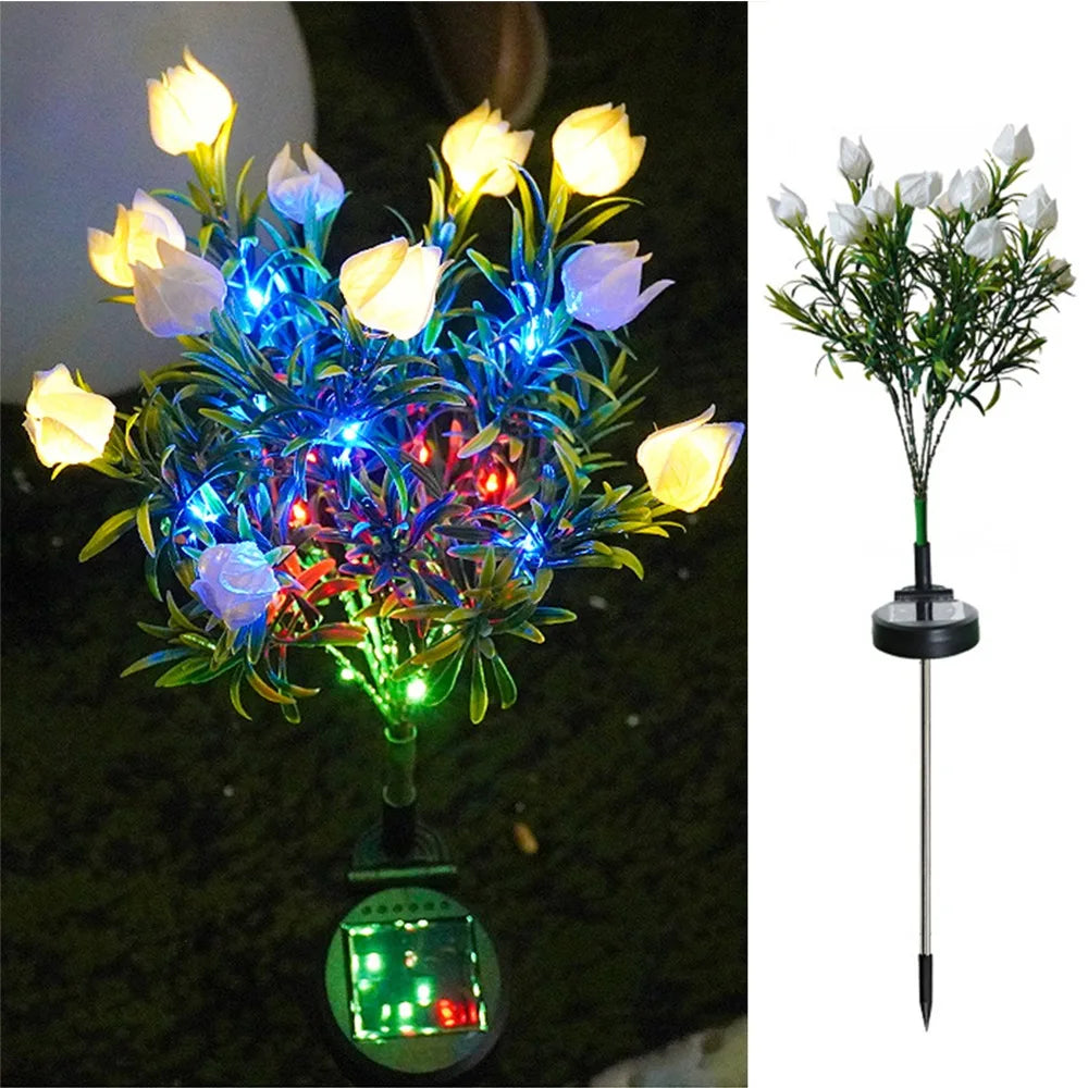 Solarna lampa ogrodowa Gardenia 42 LED – dekoracyjny kwiat wodoodporny