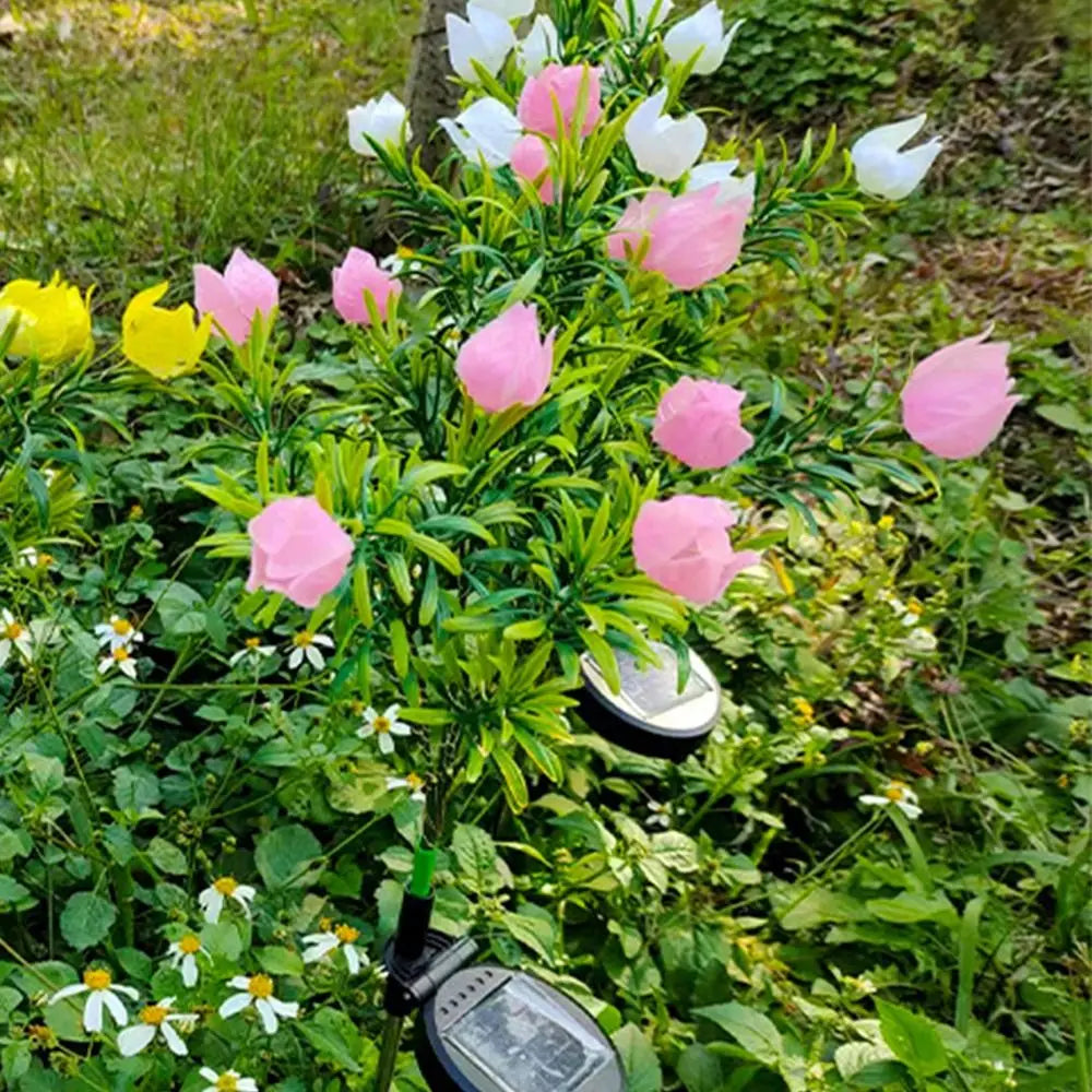 Solarna lampa ogrodowa Gardenia 42 LED – dekoracyjny kwiat wodoodporny